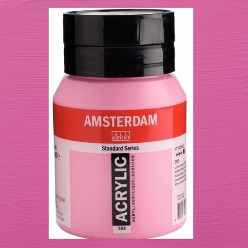 AMSTERDAM ACRYLIC 500ml - Акрилна боя за живопис - Quinacridone rose light 385