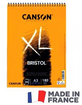 CANSON SPIRAL PAD 50SH XL A3 -  Блок за рисуване BRISTOL 50л / А3