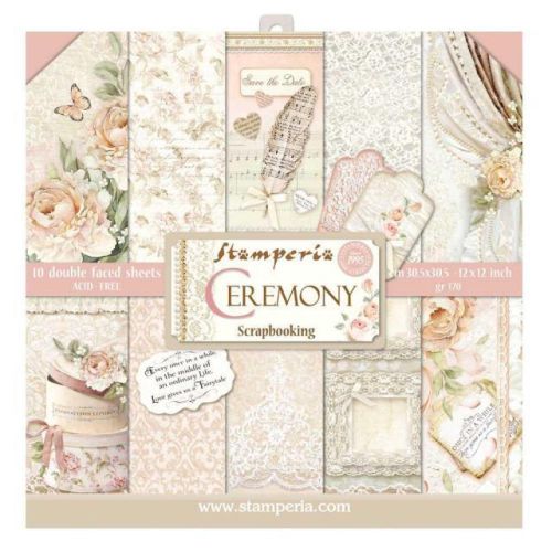 STAMPERIA Double Face Sheets 10 Pack + 2free "CEREMONY"  - Дизайнерски блок 12"x12" 