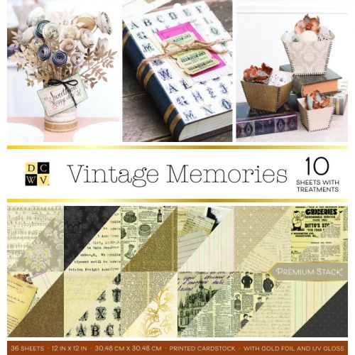 DCWV Vintage Memories - Дизайнерски блок 12"х12" / 36листа