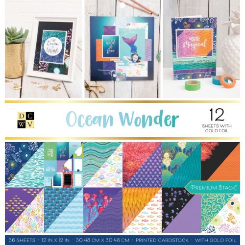 DCWV Ocean Wonder - Дизайнерски блок 12"х12" / 36листа