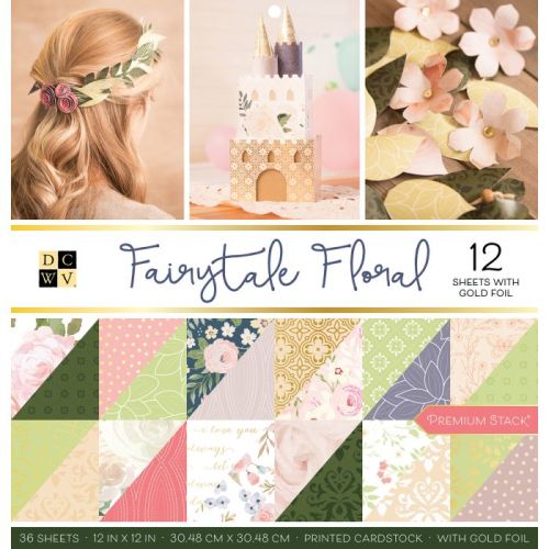 DCWV Fairy Tale Floral - Дизайнерски блок 12"х12" / 36листа