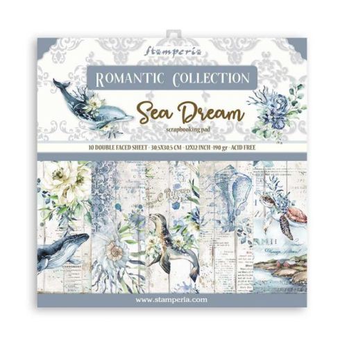 STAMPERIA Sheets 10 Pack + 2free "Romantic Sea Dream"  - Дизайнерски блок 12"x12" 