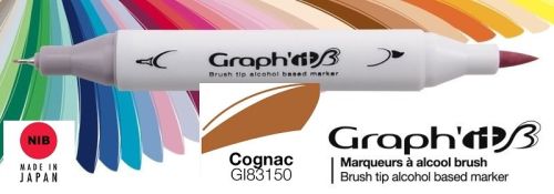 3150 COGNAC - GRAPH IT BRUSH MARKER - Двувърх дизайн маркери ЧЕТКА
