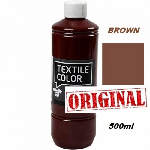 TEXTILE BROWN - Боя за рисуване върху текстил, светла основа 500мл.