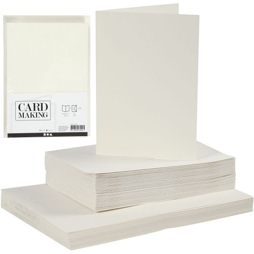 CREATIVE cards & envelopes 105 x 150mm - 50 двойни картички + 50 плика OFF-WHITE