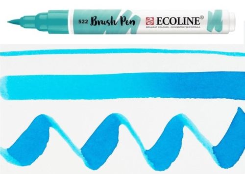 ECOLINE BRUSH PEN  - Дизайнерски маркер ЧЕТКА  - 522 TURQUOISE BLUE