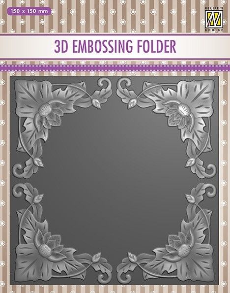 3D-embossing folder "FLOWER FRAME" 150x150mm- 3D Ембос папка