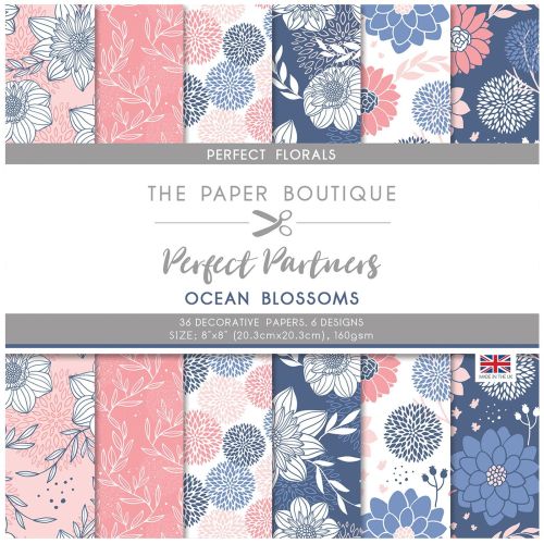 Paper Boutique • Decorative Papers pad 36 sheets - Дизайнерски блок 20.5 X 20.5CM - Ocean blossoms