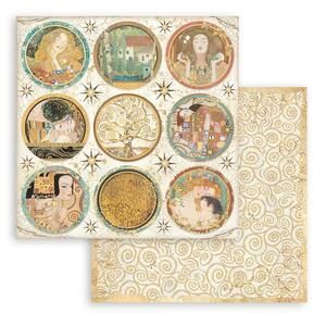 STAMPERIA, Klimt Rounds Paper Sheets - Дизайнерски скрапбукинг картон 30,5 х 30,5 см.