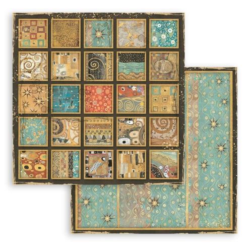 STAMPERIA, Klimt Square Textures Paper Sheets - Дизайнерски скрапбукинг картон 30,5 х 30,5 см.