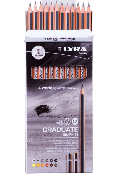 LYRA GRADUATE GRAPHITE 12 - кутия Lyra ГРАФИЧНИ моливи за рисуване 