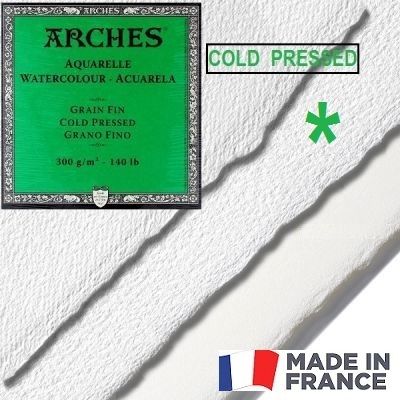 ARCHES PROFESSIONAL CP 300g 76 x 56 - Професионален ПАМУЧЕН акварелен ръчен картон СТУДЕНА ПРЕСА