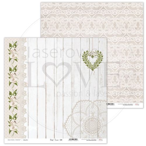 Laserowe LOVE, Paper - First LOVE - 04 - Дизайнерски двустранен картон 30,5 х 30,5 см. 