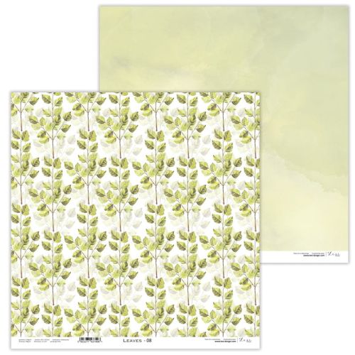 Lexi Design, Paper - Leaves 08 - Дизайнерски двустранен картон 30,5 х 30,5 см. 