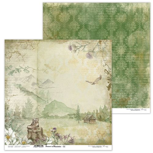 Lexi Design, Paper - Summer in Mountains 02 - Дизайнерски двустранен картон 30,5 х 30,5 см. 