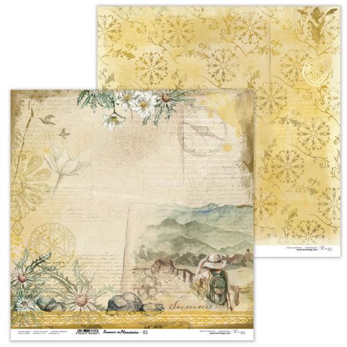 Lexi Design, Paper - Summer in Mountains 01 - Дизайнерски двустранен картон 30,5 х 30,5 см. 
