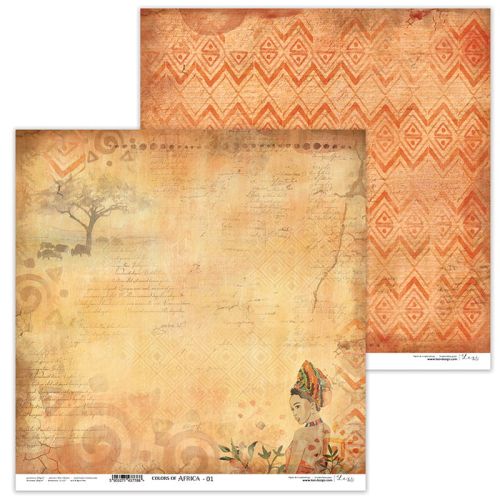 Lexi Design, Paper - Colors of Africa 01 - Дизайнерски двустранен картон 30,5 х 30,5 см. 