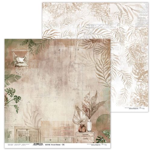 Lexi Design, Paper - Home sweet Home 06 - Дизайнерски двустранен картон 30,5 х 30,5 см. 