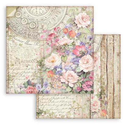 STAMPERIA, Casa Granada Flowers Maisons Paper Sheets - Дизайнерски скрапбукинг картон 30,5 х 30,5 см.