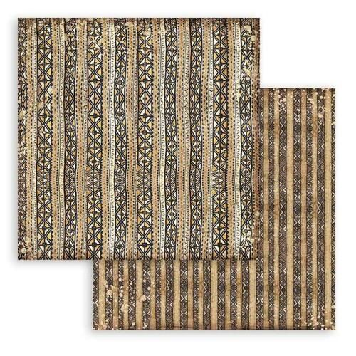 STAMPERIA, Savana Etnic Texture Paper Sheets - Дизайнерски скрапбукинг картон 30,5 х 30,5 см.