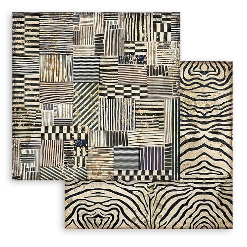 STAMPERIA, Savana Zebra Paper Sheets - Дизайнерски скрапбукинг картон 30,5 х 30,5 см.