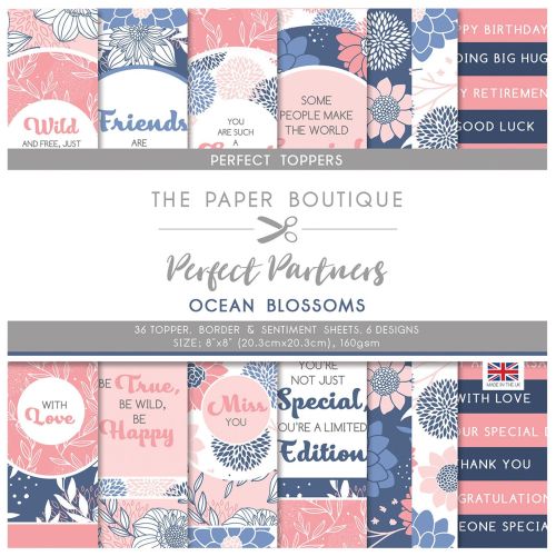 Paper Boutique • Decorative fabulous Toppers 36 - Дизайнерски блок 20.5 X 20.5CM - Perfect partners Ocean blossoms