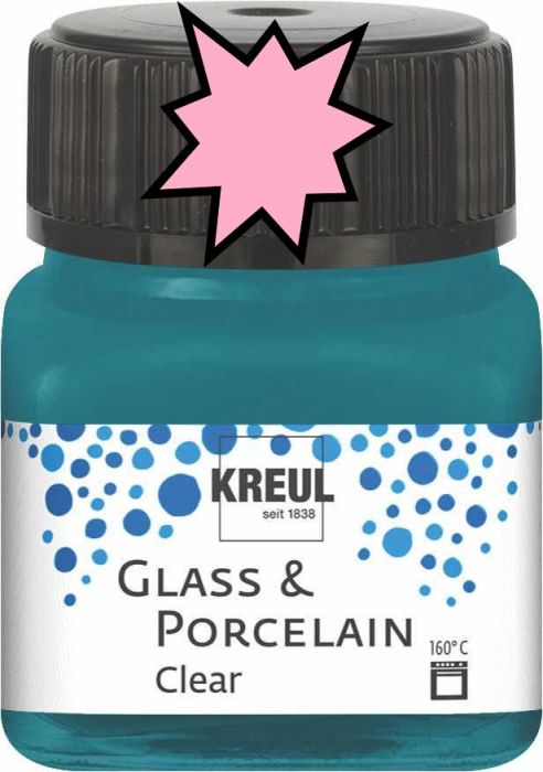 KREUL Glass & Porcelain Clear - Прозрачна боя за порцелан и стъкло, 20 мл. - ROSE