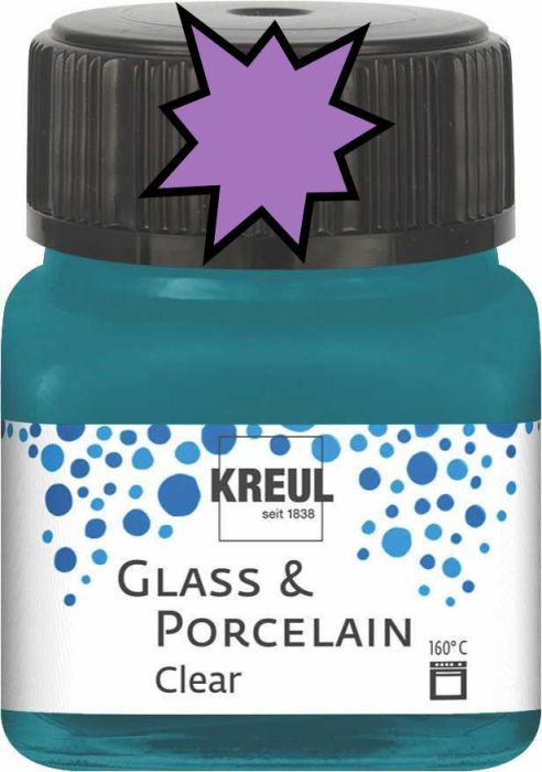 KREUL Glass & Porcelain Clear - Прозрачна боя за порцелан и стъкло, 20 мл. - LILAC