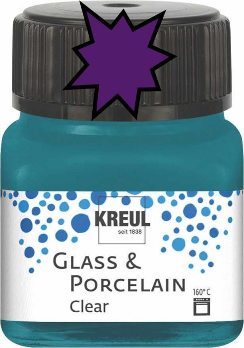 KREUL Glass & Porcelain Clear - Прозрачна боя за порцелан и стъкло, 20 мл. - VIOLET