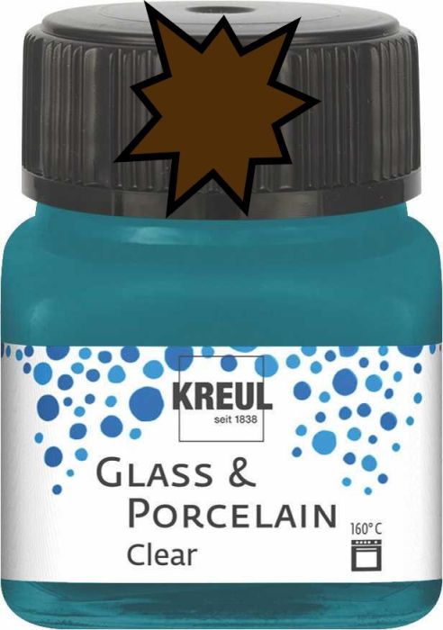 KREUL Glass & Porcelain Clear - Прозрачна боя за порцелан и стъкло, 20 мл. - ESPRESSO BROWN