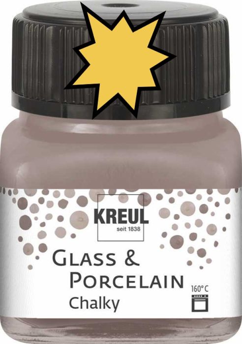 KREUL Glass & Porcelain Chalky - Тебеширена боя за порцелан и стъкло, 20 мл. - YELLOW SAFRAN