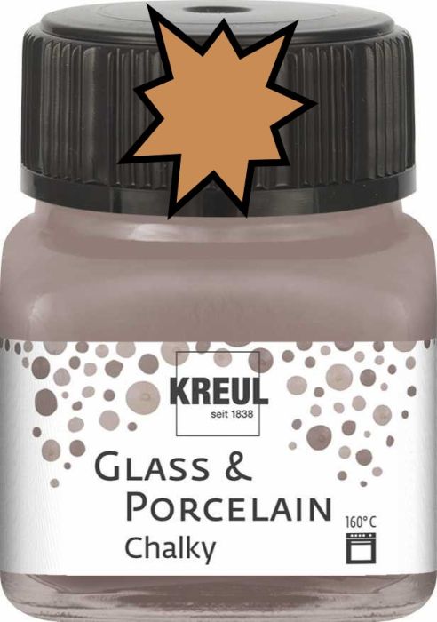 KREUL Glass & Porcelain Chalky - Тебеширена боя за порцелан и стъкло, 20 мл. - TERRACOTTA EARTH