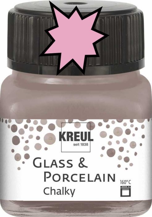 KREUL Glass & Porcelain Chalky - Тебеширена боя за порцелан и стъкло, 20 мл. - CANDY  ROSE