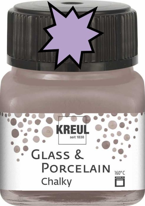 KREUL Glass & Porcelain Chalky - Тебеширена боя за порцелан и стъкло, 20 мл. - SWEET LAVENDER