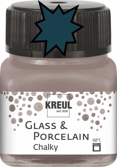 KREUL Glass & Porcelain Chalky - Тебеширена боя за порцелан и стъкло, 20 мл. - NAVY BLUE