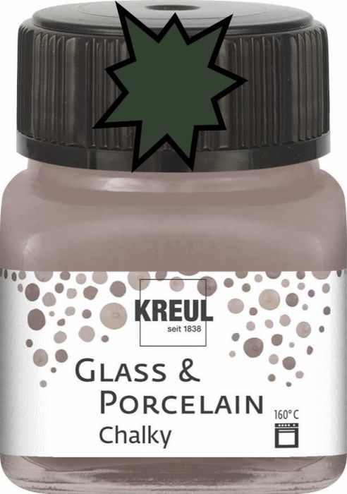 KREUL Glass & Porcelain Chalky - Тебеширена боя за порцелан и стъкло, 20 мл. - COTTAGE GREEN