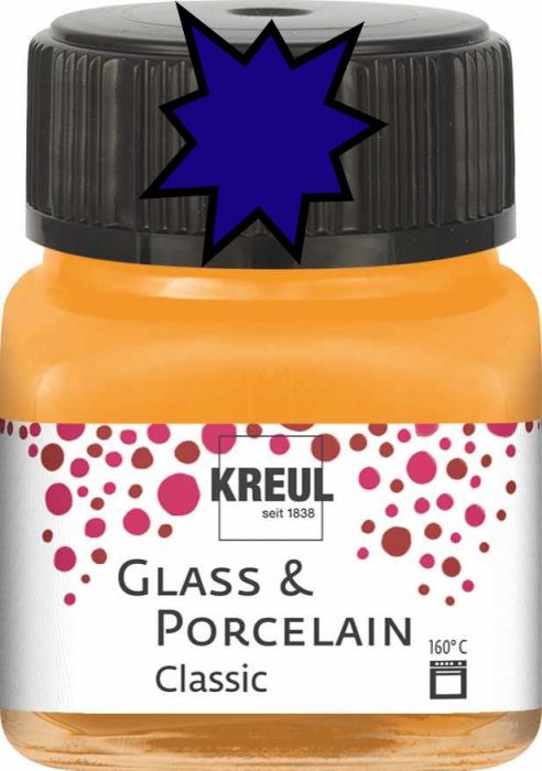 KREUL Glass & Porcelain Clasic - Глазурна боя за порцелан и стъкло, 20 мл. - ROYAL BLUE