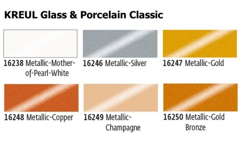 KREUL Glass & Porcelain Clasic - Глазурна боя за порцелан и стъкло, 20 мл. - METALLIC - GOLD
