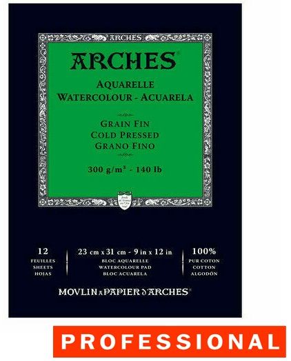 ARCHES PAD 300g 23 X 31 - АКВАРЕЛЕН блок ARCHES CP 12л 23 X 31