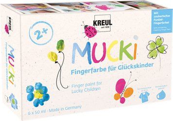 MUCKI Finger paint for Children of Fortune Set of 6 - Боя за рисуване от деца с пръсти  6 цв.