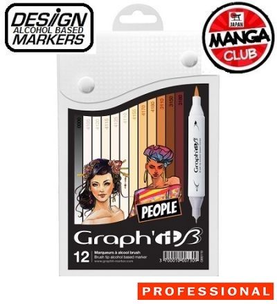 # GRAPH IT BRUSH MARKERS 12 - PEOPLE SET 