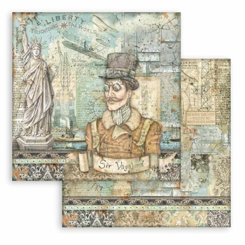 STAMPERIA, Aviator Statue of Liberty Paper Sheets - Дизайнерски скрапбукинг картон 30,5 х 30,5 см.