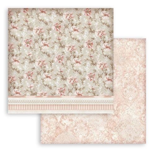 STAMPERIA, You and Me Texture Flowers Paper Sheets - Дизайнерски скрапбукинг картон 30,5 х 30,5 см.