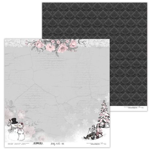 Lexi Design, Paper - Shabby Winter 01 - Дизайнерски двустранен картон 30,5 х 30,5 см. 