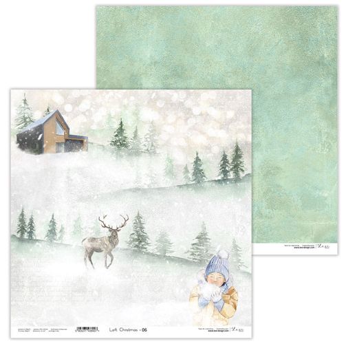 Lexi Design, Paper - Loft Christmas 06 - Дизайнерски двустранен картон 30,5 х 30,5 см. 