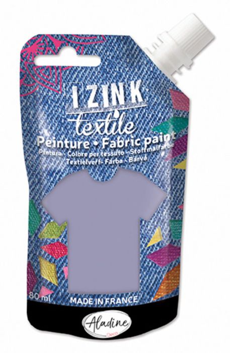IZINK FABRIC PAINT TEXTILE, Made in France - Пигментна боя за рисуване върху текстил, 80 мл. - Dark gray flannel