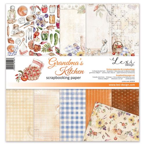 Lexi Design, Set of Double Face Sheets 6 - Grandma's Kitchen - Дизайнерски блок 30,5 х 30,5 см. 
