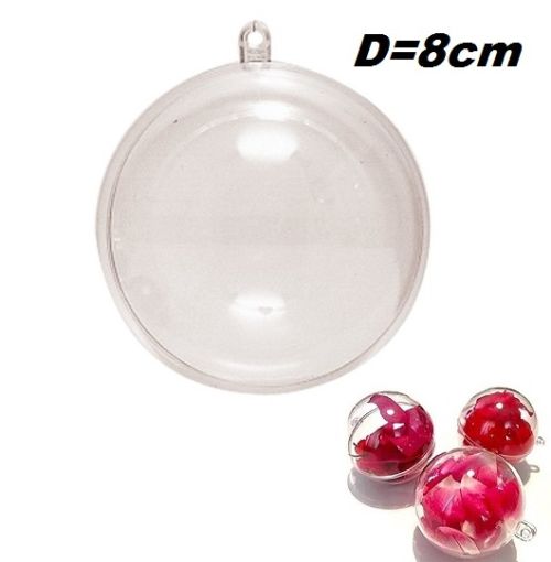 CRYSTAL PLASTIC BALL 8cm 1pc - Кристална акрилна топка от 2 части