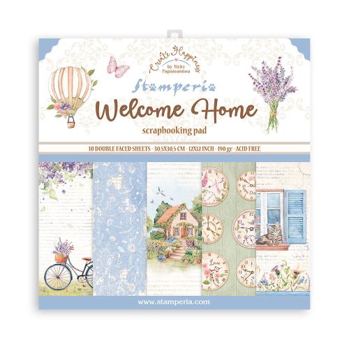 STAMPERIA, Create Happiness Welcome Home 12x12 Inch Paper Pack - Дизайнерски блок 12"x12" 